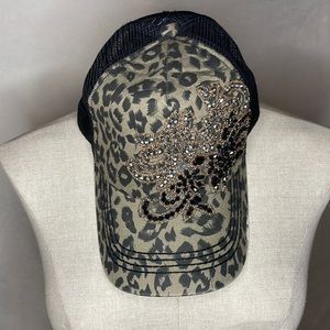 Olive & Pique rhinestone baseball cap. Snap back.